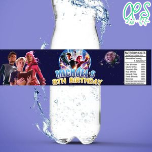 Sharkboy and lavagirl Birthday Water Bottle Label Template to Print at Home Instant Download