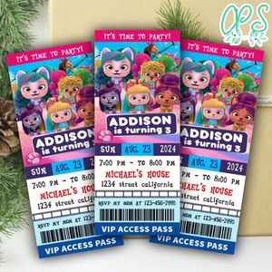 I Love Vip Pets Ticket Invitation Customizable Template Instant Download