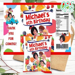 Cleo And Cuquin Birthday Party Fruit Snack Bag Digital File Printable Instant Download