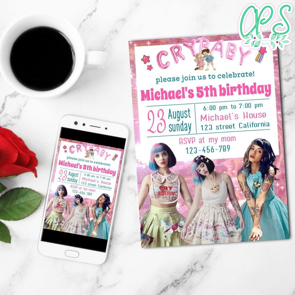Melanie Martinez Mobile Invite Customizable Template Instant Download