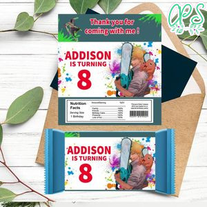 Chainsaw man Candy bar Label Customizable Template Instant Download