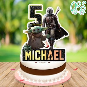 Mandalorian Birthday Cake Topper Template Printable Instant Download