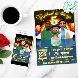 Cody Cocomelon Birthday Flyer Customizable Template to Print at Home Instant Download