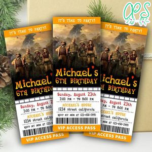 Jumanji Ticket Invitation Customizable Template Instant Download