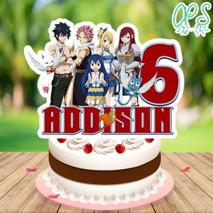 Fairy tail Birthday Cake Topper Template Printable Instant Download