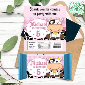 Vaca Lola Candy bar Label Customizable Template Instant Download
