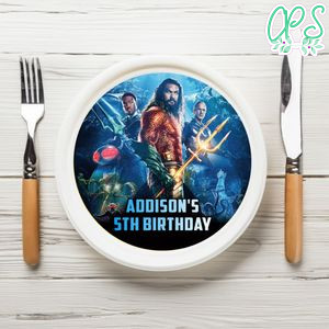 Aquaman 2 Birthday Plate Template Customizable To Print At Home Instant Download