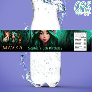 Mavka Birthday Water Bottle Label Template to Print at Home Instant Download