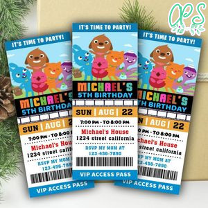 Sago Mini Ticket Invitation Customizable Template Instant Download