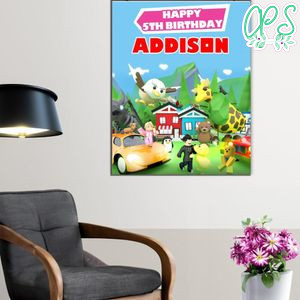 Adopt Me Birthday Poster Digital File Printable Instant Download