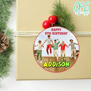 One Direction Circle Sticker Template Customizable To Print At Home Instant Download