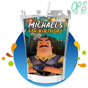 Hello neighbor Capri Sun Birthday Labels Digital File Printable Instant Download