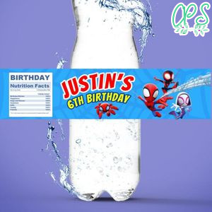 Spidey and his amazing friends Birthday Water Bottle Label Template to Print at Home Instant Download