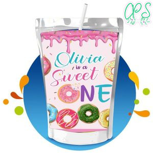Sweet Doughnut Capri Sun Birthday Label Digital File Printable Instant Download