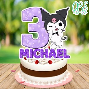 Kuromi Birthday Cake Topper Template Printable Instant Download