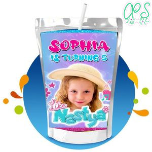 Nastya Capri Sun Birthday Labels Digital File Printable Instant Download