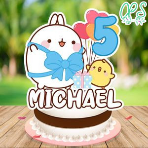 Molang Birthday Cake Topper Template Printable Instant Download
