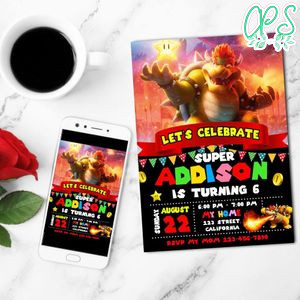 Bowser Mobile Invite Customizable Template Instant Download