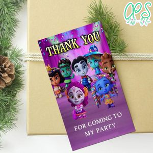 Super Monster Thank you tag Customizable Template to Print at Home Instant Download