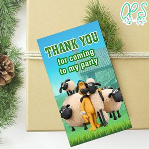 Shaun The Sheep Thank You Tag Customizable Template To Print At Home Instant Download