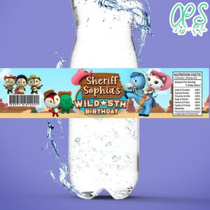Sheriff Callie Birthday Water Bottle Label Template to Print at Home Instant Download