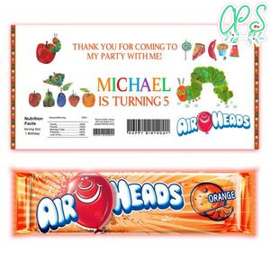 Hungry Caterpillar Airhead Candy Wrapper Template Printable Instant Download