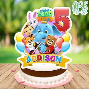 Loco nuts Cake Topper Template Printable Instant Download