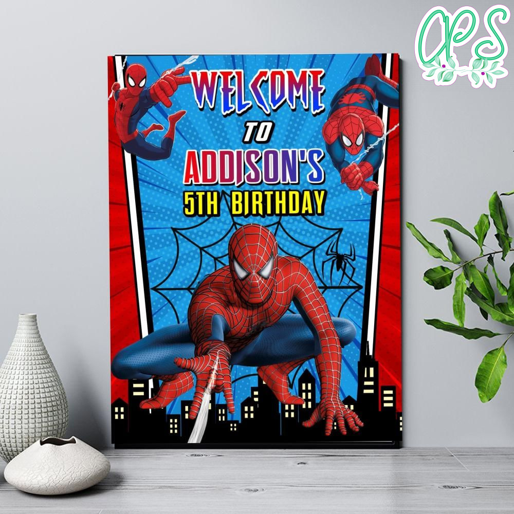 Spiderman Birthday Welcome Sign Digital File Printable DIY ...