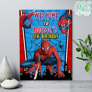 Spiderman Birthday Welcome Sign Digital File Printable Instant Download