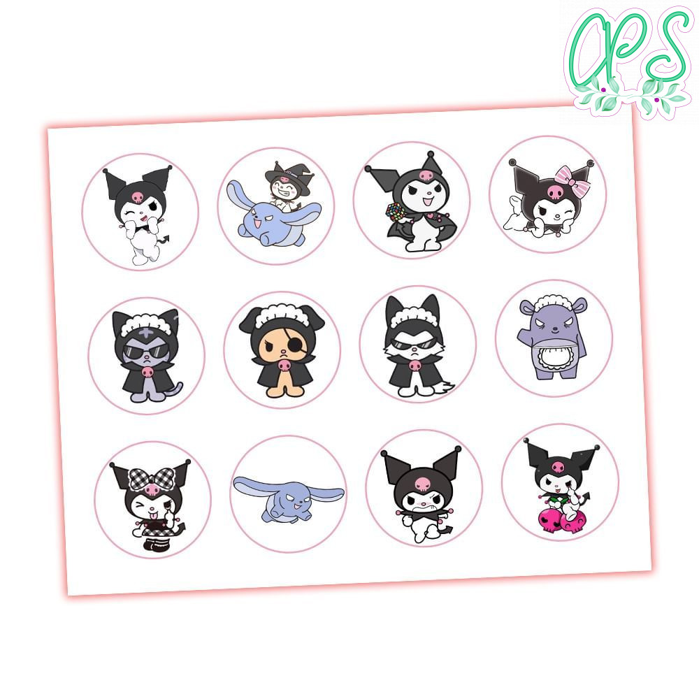 Kuromi Cupcake Toppers Template Printable DIY CustomPartyShirts Studio