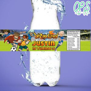 Inazuma Eleven Birthday Water Bottle Label Template to Print at Home Instant Download