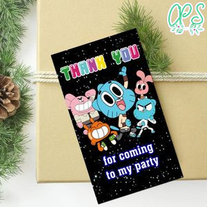 Gumball Thank You Tag Customizable Template To Print At Home Instant Download