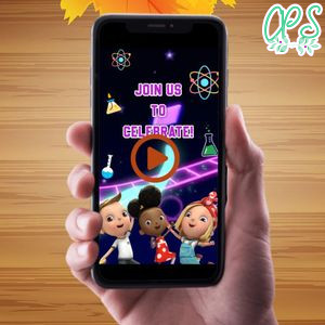 Ada Twist scientist Birthday Video Invitation Digital Template Customizable Instant Download