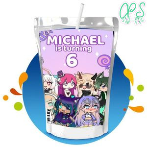 Gacha life Capri Sun Birthday Labels Digital File Printable Instant Download
