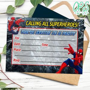Spiderman fill in blank Invitation Customizable Template to Print at Home Instant Download