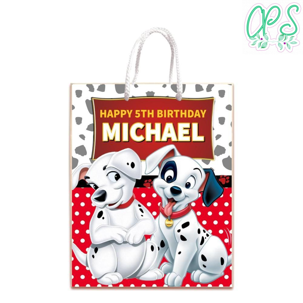 101 Dalmatians Gift Bag Label Template Printable Instant Download