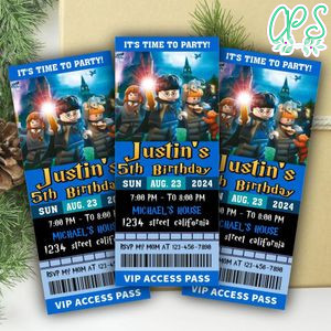 Lego Harry Potter Ticket Invitation Customizable Template Instant Download