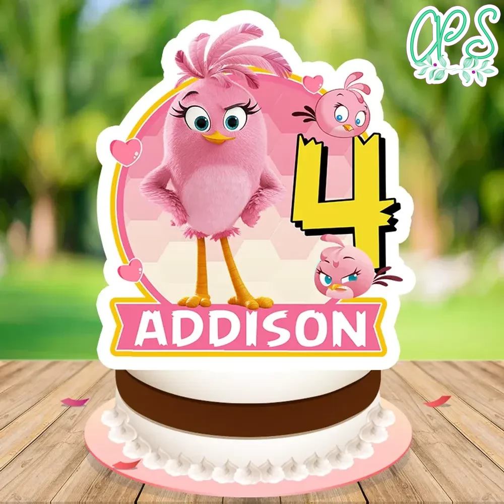 Stella angry birds Birthday Cake Topper Template Printable