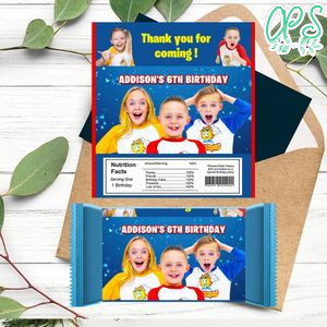 Funsquad Candy bar Label Customizable Template Instant Download