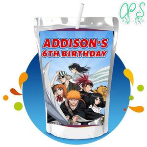 Bleach Capri Sun Birthday Labels Digital File Printable Instant Download