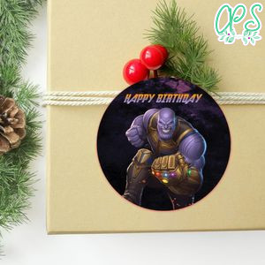 Thanos Circle Sticker Template Customizable to Print at Home Instant Download