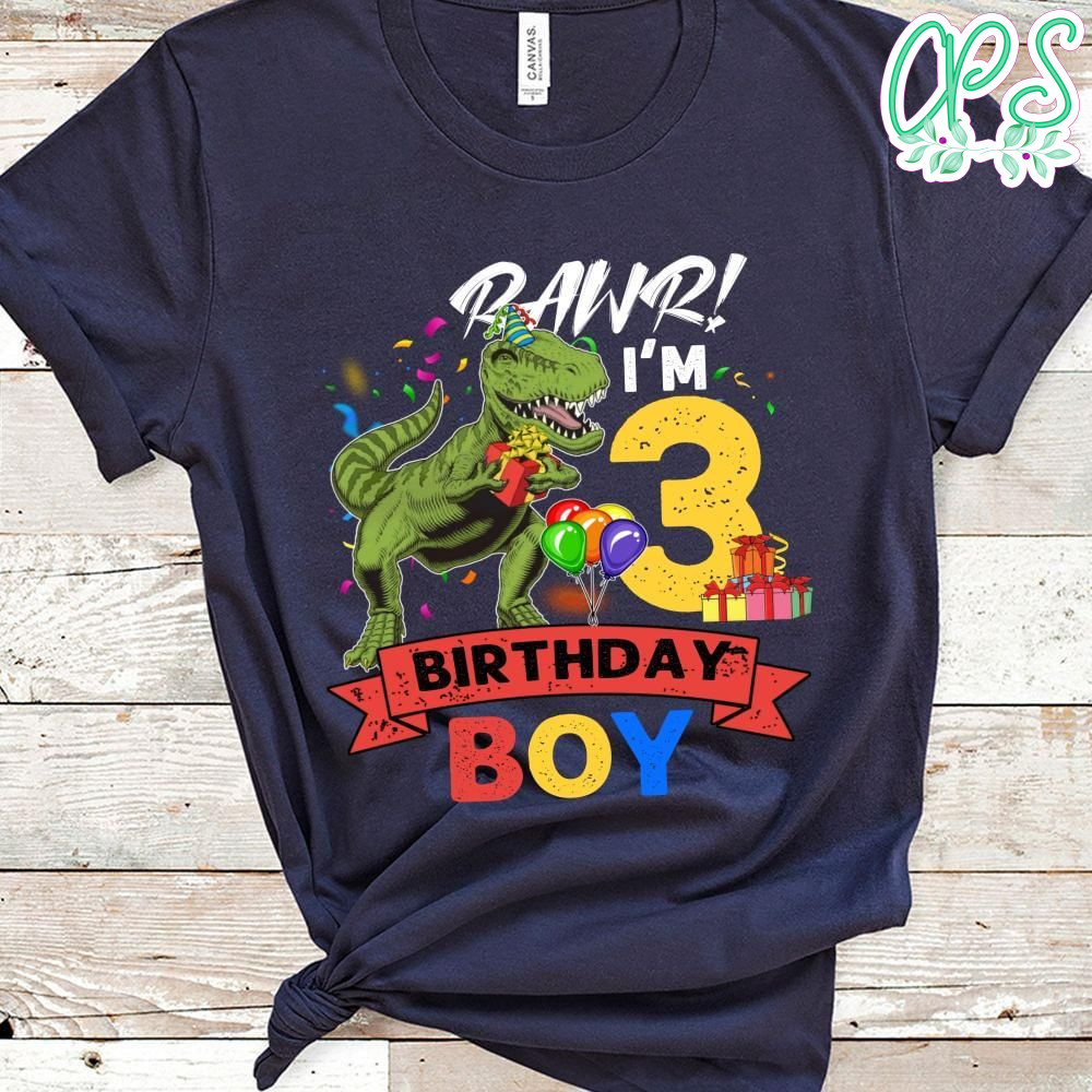 Three Rex Dinosaur Birthday Boy Customer request PNG file template