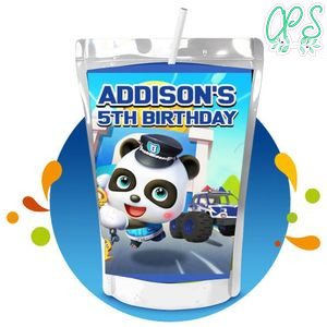 Babybus police Capri Sun Birthday Labels Digital File Printable Instant Download