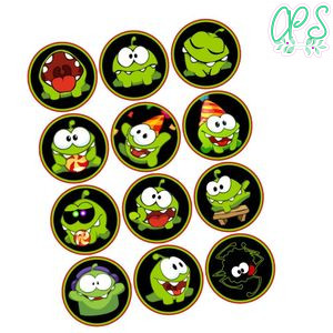 Om Nom Cupcake Toppers Template Printable Instant Download