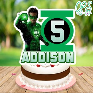 Green lantern Birthday Cake Topper Template Printable Instant Download