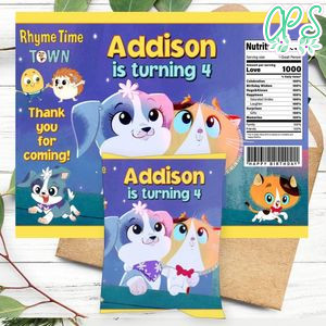 Rhyme time town Birthday Chip Bag Digital File Printable Instant Download