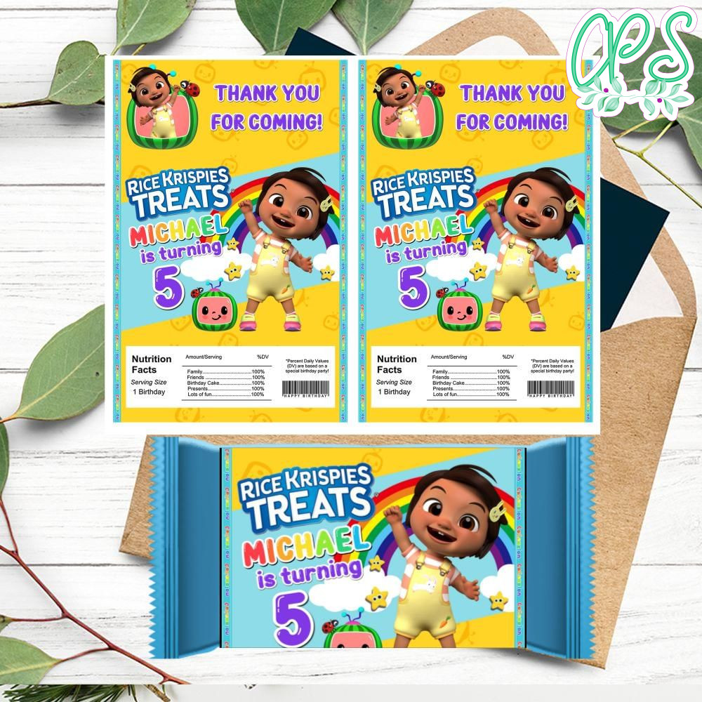 Nina cocomelon Rice Krispies Treats Template Printable | CustomPartyShirts