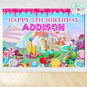 Candyland Birthday Backdrop Digital File Template Instant Download