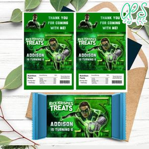 Green lantern Rice Krispies Treats Template Printable Instant Download
