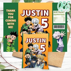 Hunter x Birthday Chip Bag Digital File Printable Instant Download